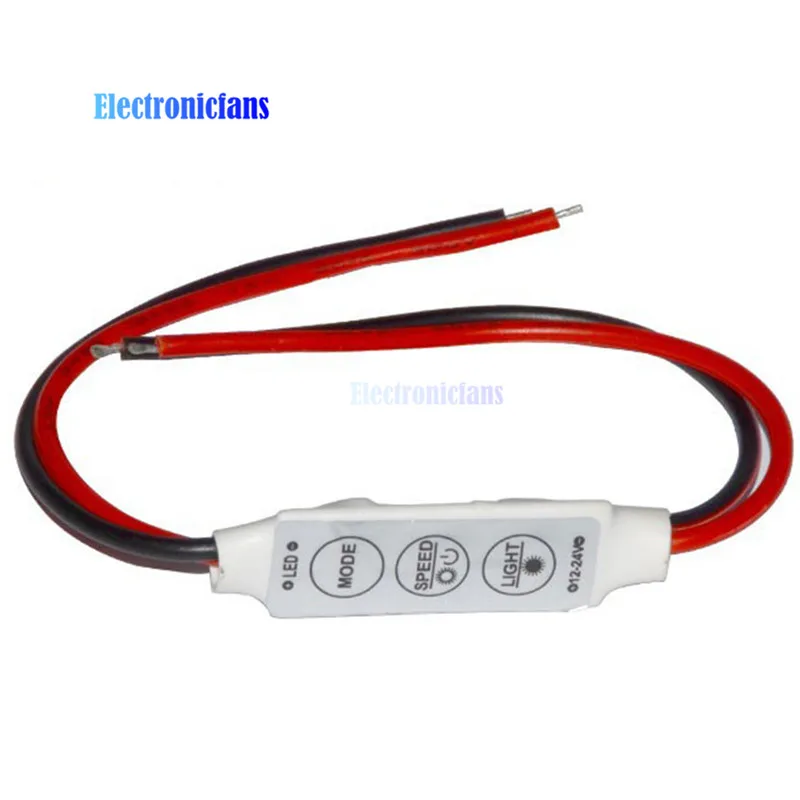 

Mini 3 Keys Dimmer Controller 12V for Single Color 5050 3528 LED Light Strip