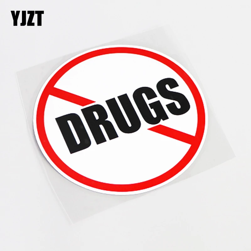 

YJZT 12CM*12CM High-quality Warning Mark Prohibit DRUGS PVC Decal Car Sticker 13-0552