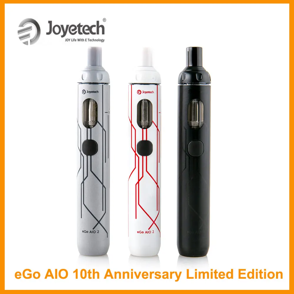 

Original Joyetech eGo AIO Kit 10th Anniversary Edition 2.0ml Capacity 1500mAh Built in Battery 0.6ohm BF SS316 Coil E Cig
