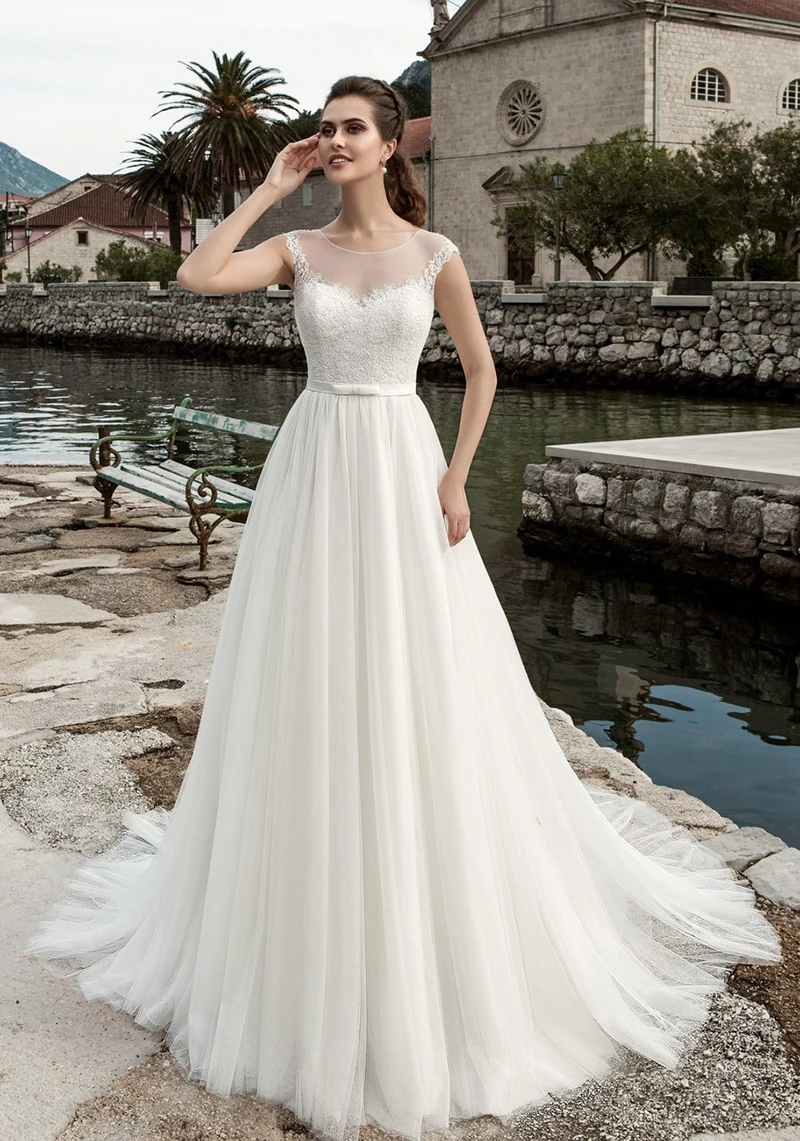 

Smileven Wedding Dress Lace Appliques White Bridal Wedding Gowns Vestidos De Novia Wedding Gown Boho 2019