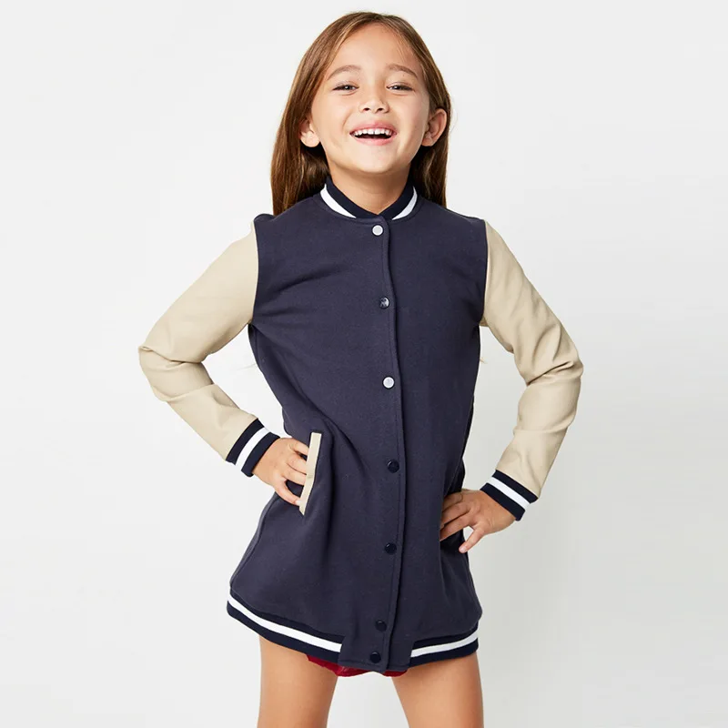 England Girls Baseball Jackets Children Casual Coats Spring Autumn Kids