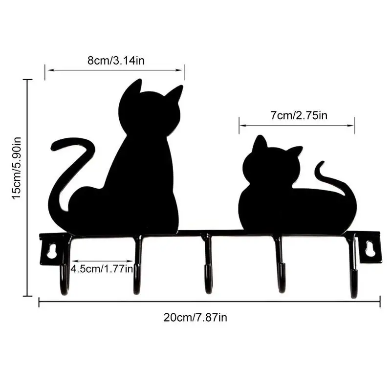 Настенный крючок в форме кошки, Многофункциональный кухонный металлический крючок, вешалка для шляп, держатели, кухонные аксессуары для ванной комнаты, посуда - Цвет: Синий