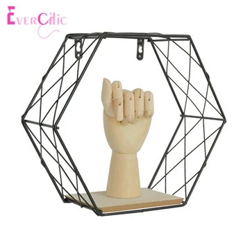 

Iron Hexagonal Grid Wall Shelf Combination Hanging Geometric Figure Decoration Background Wall Decoration Storage Rack shelf