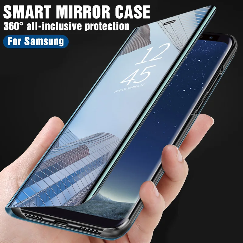 

Smart Mirror Flip Case For Samsung Galaxy S8 S9 A10 A20 A30 A50 A70 Clear View Case For Samsung S8 S9 Plus S7 A50 A30 Cover Case