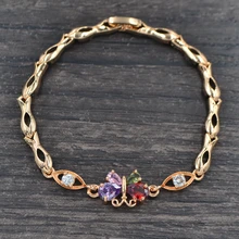 Мода для женщин девочек золотой цвет разноцветный кубический цирконий CZ милый браслет бабочка ювелирные изделия