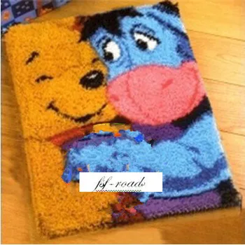 

Latch hook rug kits cross stitch thread embroidery kits set of crochet hooks Carpets Cross-stitch stitch threads Cartoon Donkey