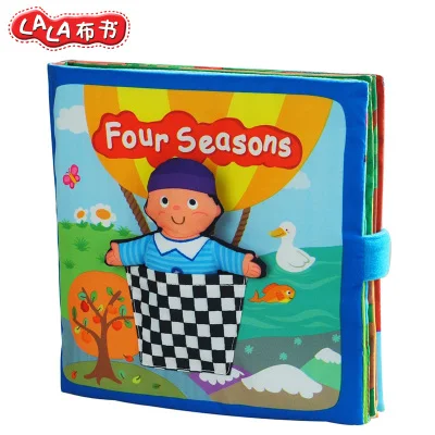 

Lalababy creative baby toy learn four seasons 3D cloth book early development birthday gift bedtime story tool 1pc
