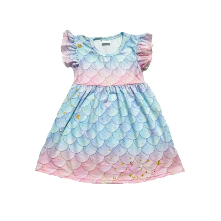 

hot summer baby girl flutter ruffle dress girls short sleeve frocks