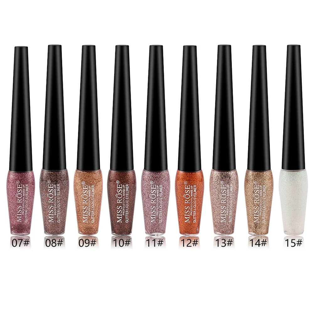 MISS ROSE Liquid Eyeliner Eyeshadow Shiny Waterproof Long Lasting Sparkling Eye Makeup Diamond Shining Eyeliner Cosmetic TSLM1 MISS ROSE Liquid Eyeliner Eyeshadow Shiny Waterproof Long Lasting Sparkling Eye Makeup Diamond Shining Eyeliner Cosmetic TSLM1