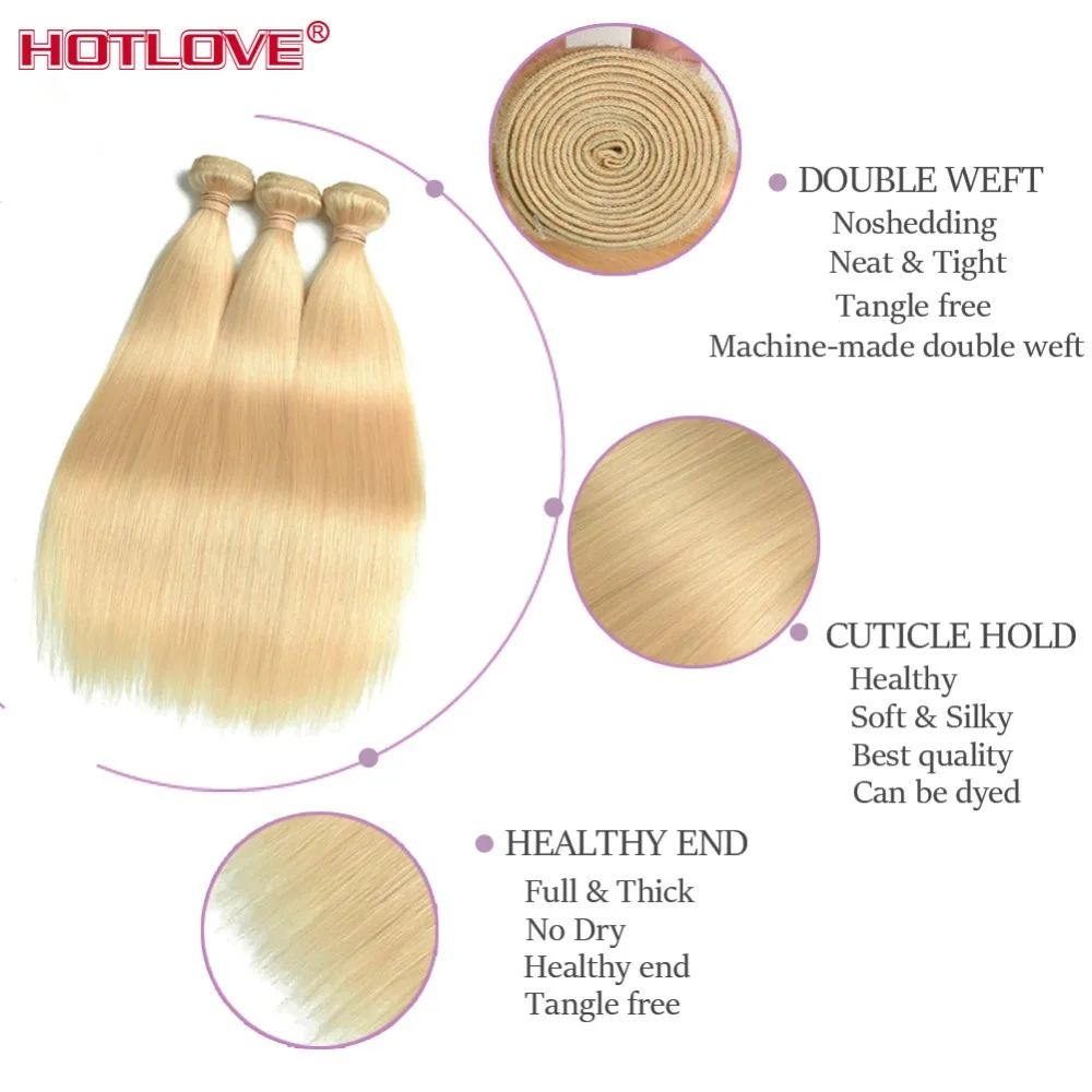 Hotlove Brazilian Straight Human Hair Weave 3 Bundles Hair With Lace Frontal Closure With 613 Blonde Remy Human Hair Bundles Hotlove Brazilian Straight Human Hair Weave 3 Bundles Hair With Lace Frontal Closure With 613 Blonde Remy Human Hair Bundles