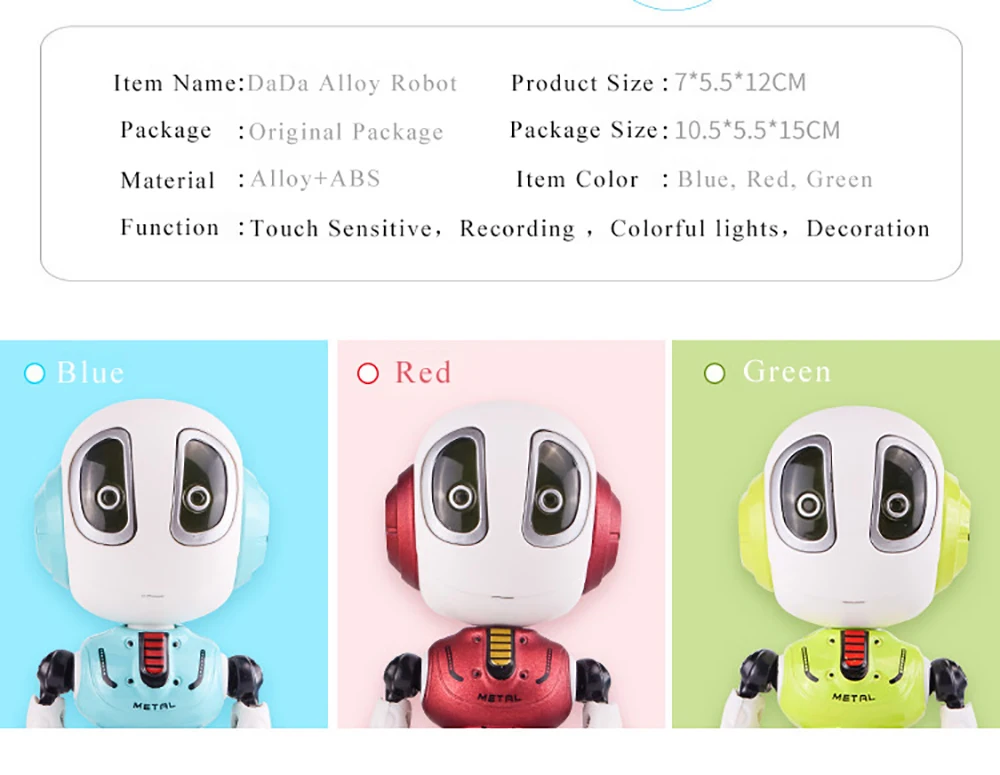 Умный говорящий робот игрушка Сделай Сам жесты электронная фигурка игрушка голова сенсорный светодиодный светильник сплав Робот Игрушки для детей подарок