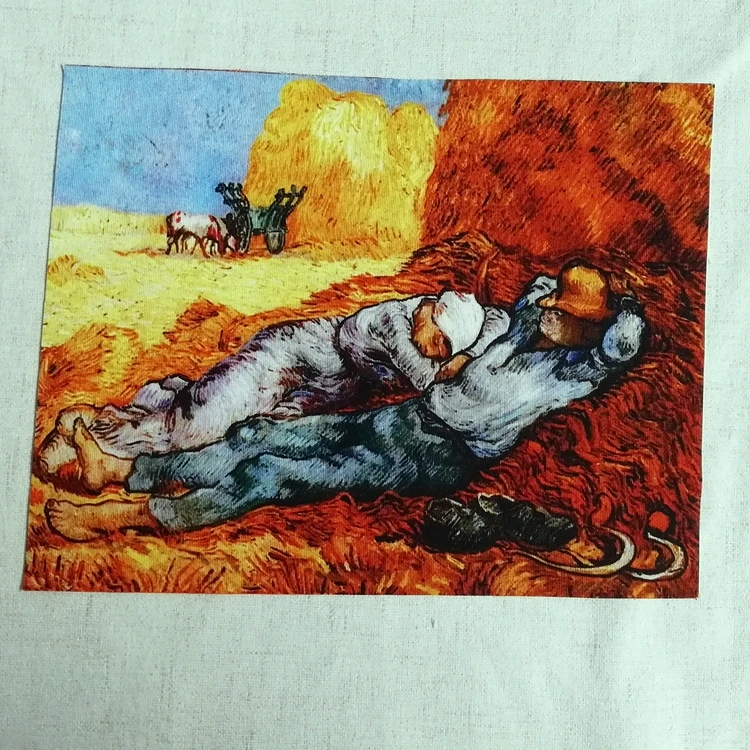 ZENGIA Ван Гог картина маслом на ткани для пошива Отделка: пэтчворк; Хлопок; тканевые туфли «звездное небо» Сенна Река 20X25 см tissus \ coton