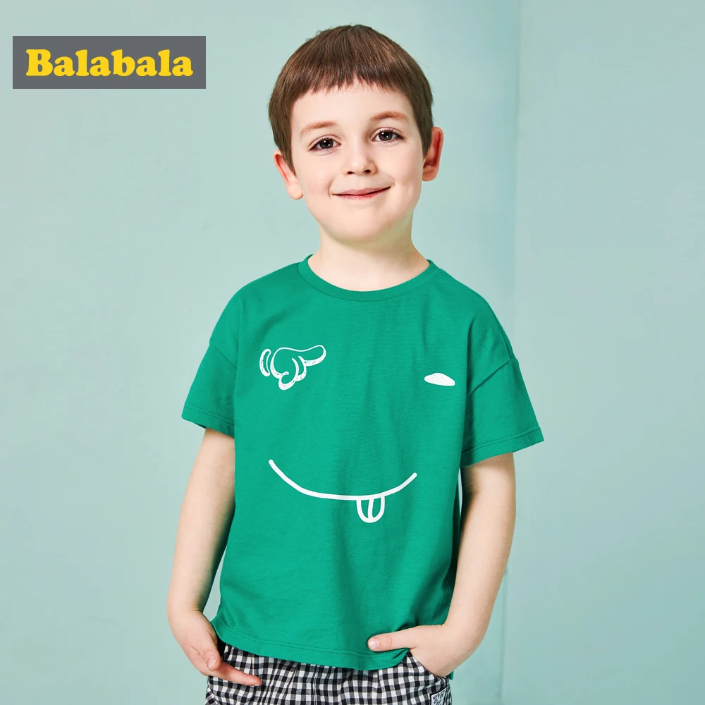 Balabala/Детские футболки для мальчиков enfant топы с короткими рукавами и круглым