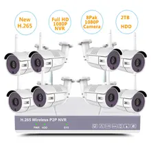 

8CH Home Security Camera System H.265 NVR kit Wireless Surveillance 8pcs Smart WiFi CCTV IP 1080P 2MP Night Vision for Outdoor