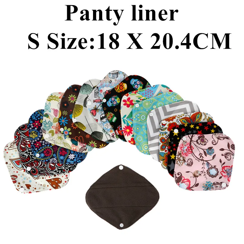 [simfamily] 10 PC Reusable Waterproof Bamboo Charcoal Cloth Panty Liner,Mixed Color, Selling