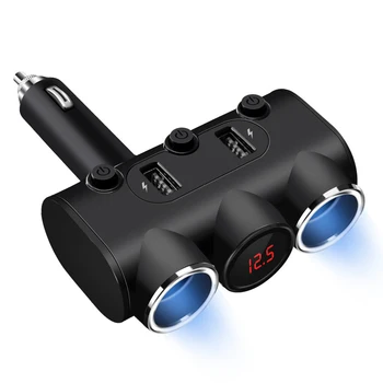 

Thbelieve Dual USB Auto Charging Mobile Phone Auto Chargers 2 USB High End Auto Chargers Car Voltage Display Fast Shipping