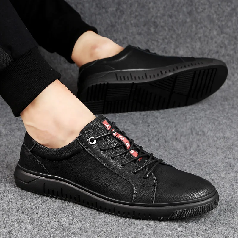 

Drop shipping Fashion men shoes genuine leather handmade casual business shoes sneakers men lace up flats moccasines hombre n1