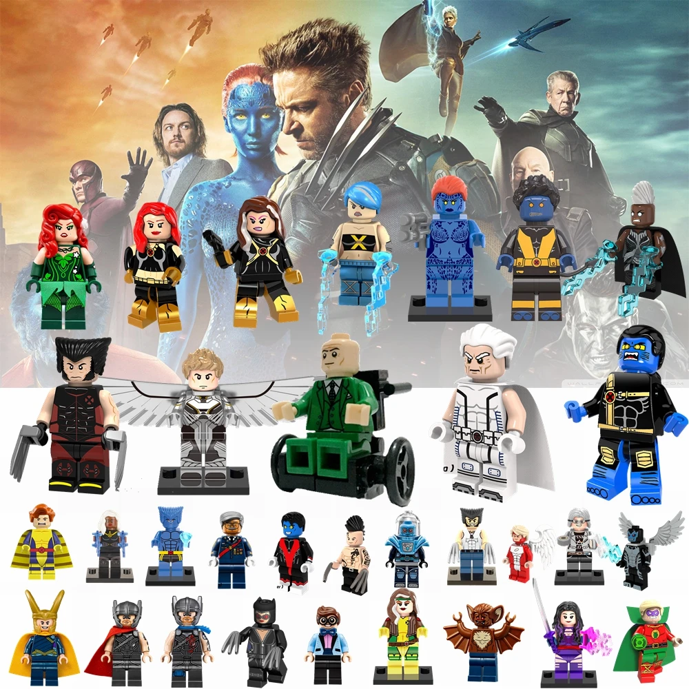 

Legoing X-Men Marvel Wolverine Jean Grey Professor X Magneto Apocalypse Rogue Legoings Thanos Building Blocks Toys for Children