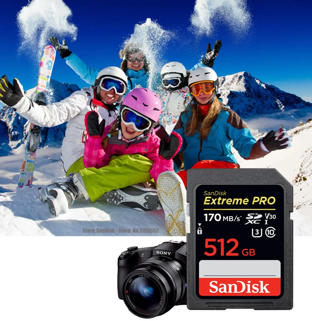 Карта памяти SanDisk Extreme Pro SDHC/SDXC SD карты памяти 32 Гб 64 Гб 128 ГБ 256 C10 U3 V30 UHS-I cartao de карты памяти карты для Камера