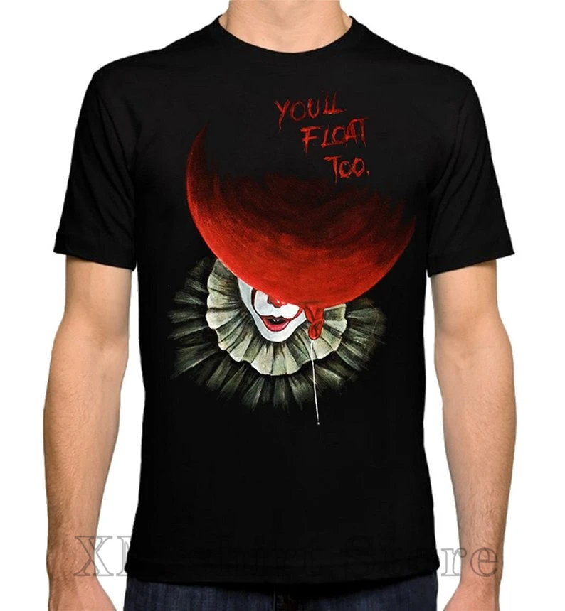 Мужская футболка с забавным принтом Pennywise IT повседневные футболки круглым