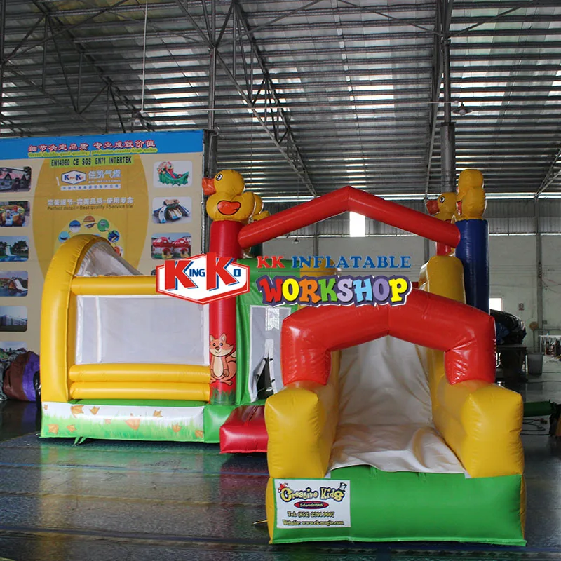 

Small Duck Cartoon Kids inflatable castle bouncer Combo bouncy slides jumping house for rentals