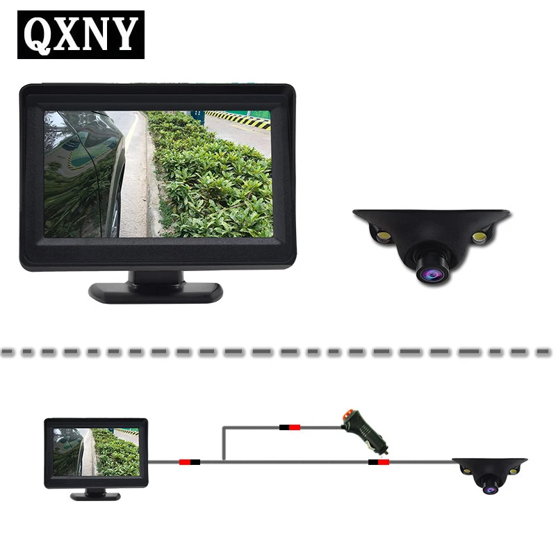 

QXNY Mini HD Night Vision Car Left&Right Side View Camera with 2 IR LED Blind Spot Area Shooting Waterproof Easy installation