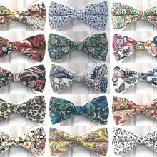 Цветочный хлопковый галстук-бабочка предварительно завязанный смокинг галстук тканый Жених Свадебный Праздничный галстук-бабочка галстук распродажа