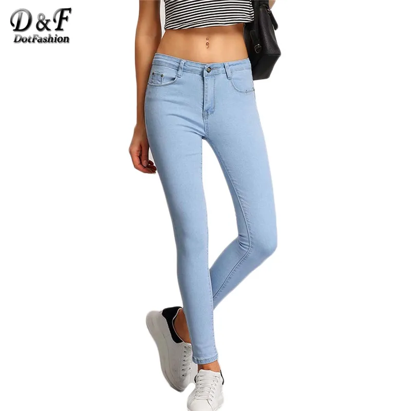 Dotfashion Women Vintage Skinny Denim Jeans Women's Jeans High Dotfashion Women Vintage Skinny Denim Jeans Women's Jeans High Quality New Fashion Jeans Light Blue Slim Pockets Denim Pants -in Jeans from Women's Clothing ... - Dotfashion Women Vintage Skinny Denim Jeans Women's Jeans High