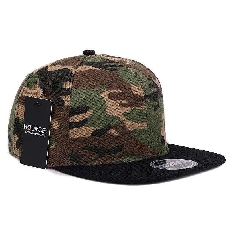 HATLANDER Камуфляж snapback cap полиэстер пустой плоский camo бейсболка без вышивки мужские шапки и шляпы для мужчин и женщины