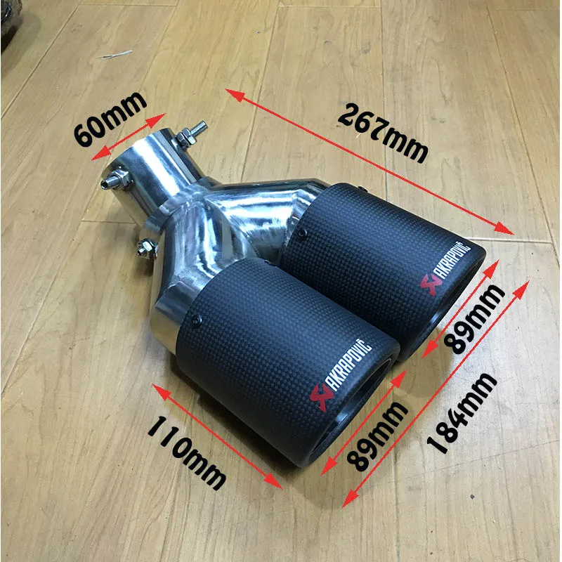 Atreus 1 шт. углеродного волокна Универсальный изгиб стиль двойной выход Akrapovic советы выхлопной трубы автомобиля модифицированный задний хвост лайнер аксессуары - Цвет: A Style