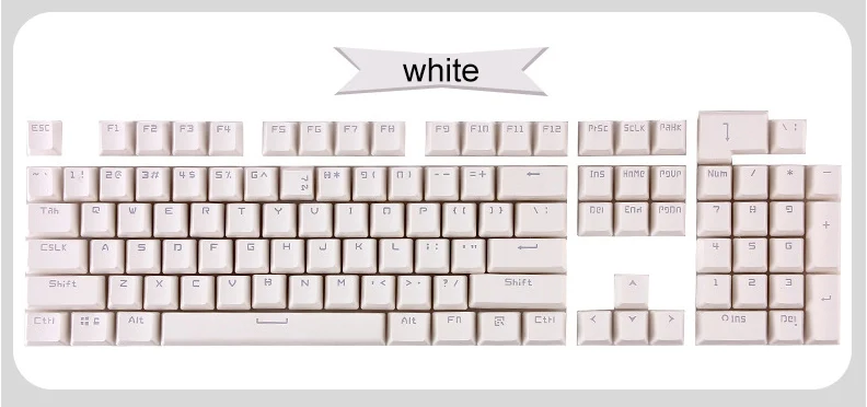 White PBT 108 клавиш PBT Русский/Английский Languag ключи крышка s подсветка клавиши DIY Замена для Cherry MX механическая клавиатура Клавишные переключатели - Цвет: White PBT