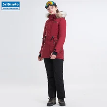 Новинка, Женская лыжная одежда, лыжные куртки и штаны, комплекты для сноуборда, плотный теплый водонепроницаемый ветрозащитный зимний женский лыжный костюм