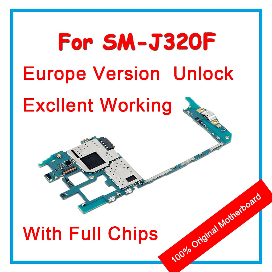 

100% Unlocked Original Motherboard For Samsung Galaxy J3 J320F Mainboard With Full Chips Android OS Logic board For Replacement