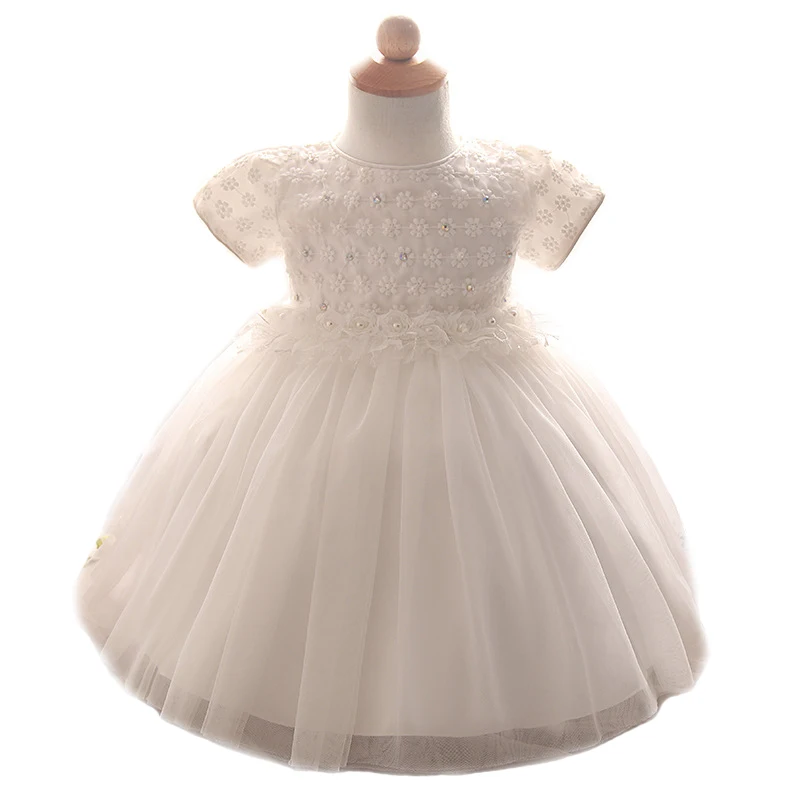 

2017 New Baby girl dress flower cute wedding dress baby girls clothes vestido menina Christening Gown wedding dress ropa de bebe