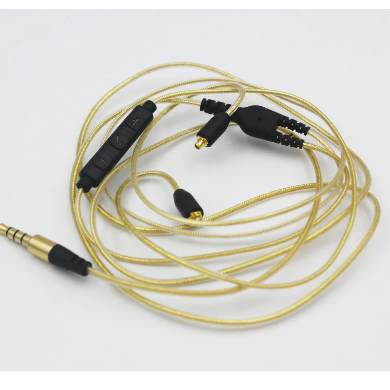 Pizen обновление M21 MMCX кабель для наушников с микрофоном для shure se535 se846 ue900s наушники Золото Серебро сменный кабель