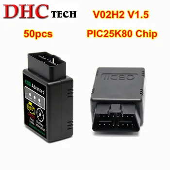 

50pcs Newest ELM327 V1.5 PIC25K80 Chip OBDII Car Diagnostic tool Bluetooth Auto OBD2 SANNER Adapter ELM 327 Android