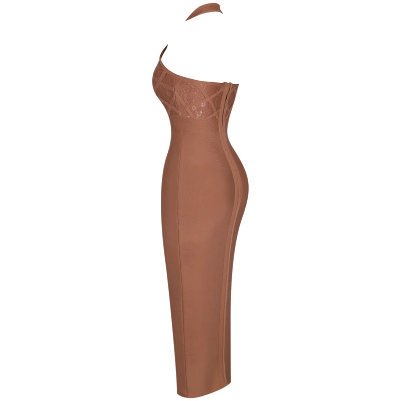 Ocstrade лето мода lWomen's Midi Бандажное Платье облегающее кружевное платье сексуальное с v-образным вырезом спинки вечерние платья для ночного клуба