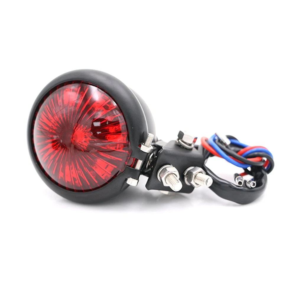 

DC 12V Red Light Motorcycle Taillight Motorbike Rear Tail Light Scooter Brake Indicator Lamps With License Bracket