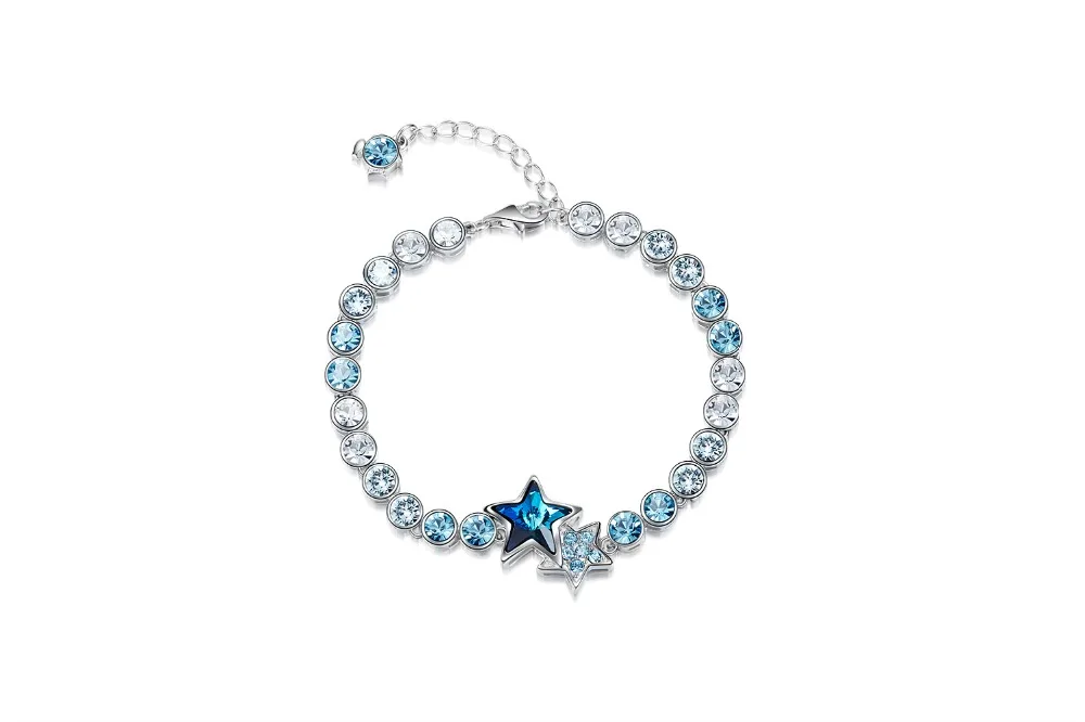 

Panda100 Gift bracelet for Women Girls S925 Pure Silver Swarovski Bracelet Bangle crystal alex mom girlfriend bracelet for gift