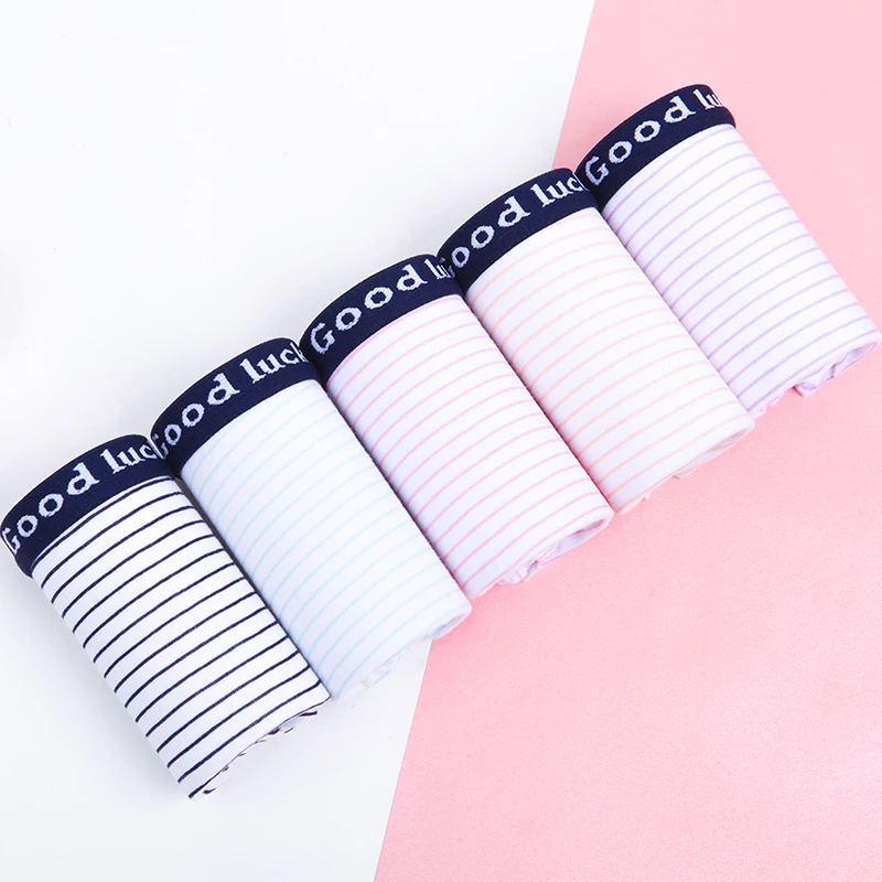 

LANGSHA 5PCS/LOT Cotton Panties Women's Boyshort New Female Breathable Pants Ladies Underwear Girls Underpant Fat Boxer Shorts
