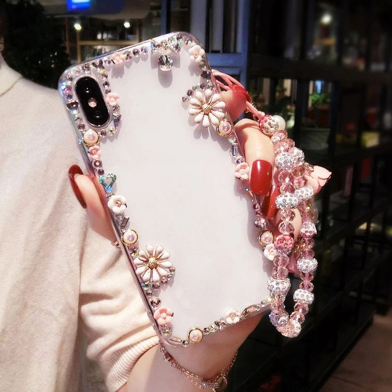 Glitter Flowers Diamond Frame Phone Cover Soft Clear Case For Samsung Galaxy J8 J6 J4 Plus J5 J7 J3 J2 J1 2016 2017 2018 Cases |