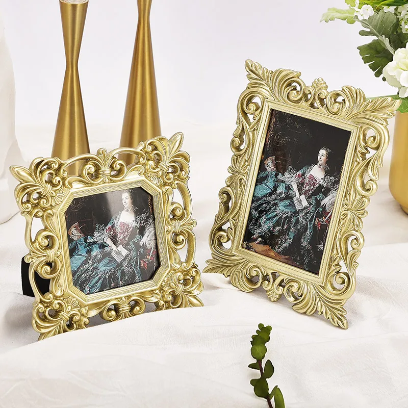 

American style retro gold frame, picture frame, photo frame, model room, soft outfit, Baroque soft, desktop jewelry