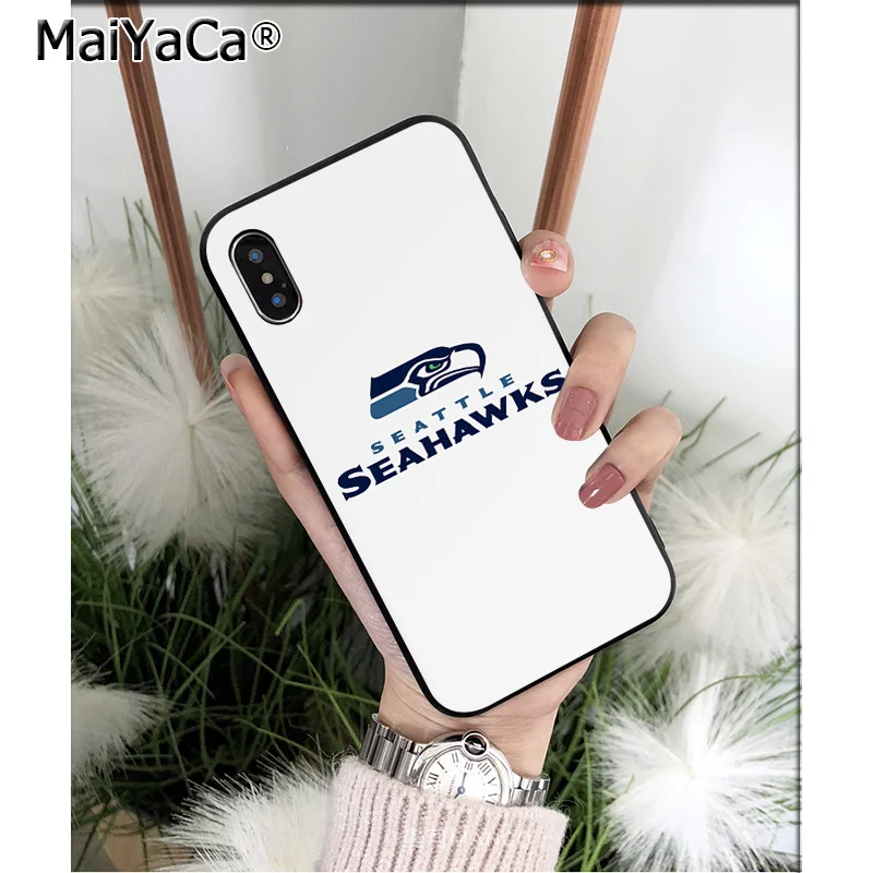 Мягкий силиконовый чехол для телефона MaiYaCa Seahawks Из ТПУ для Apple iPhone 8 7 6 6S Plus X XS MAX 5 5S SE XR