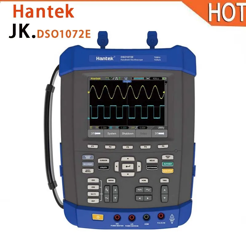 

Hantek DSO1072E 2 Channel 70MHz Bandwideth 2M Memory Depth Digital Oscilloscope/Multimeter/Recorder 5.6 inch TFT