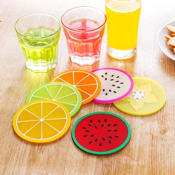 

3.5 Inch 7 Fruit Design Cup Non-slip Mat Mug Coaster Bottle Pad Table Decor Accessories 20pcs/lot DEC317