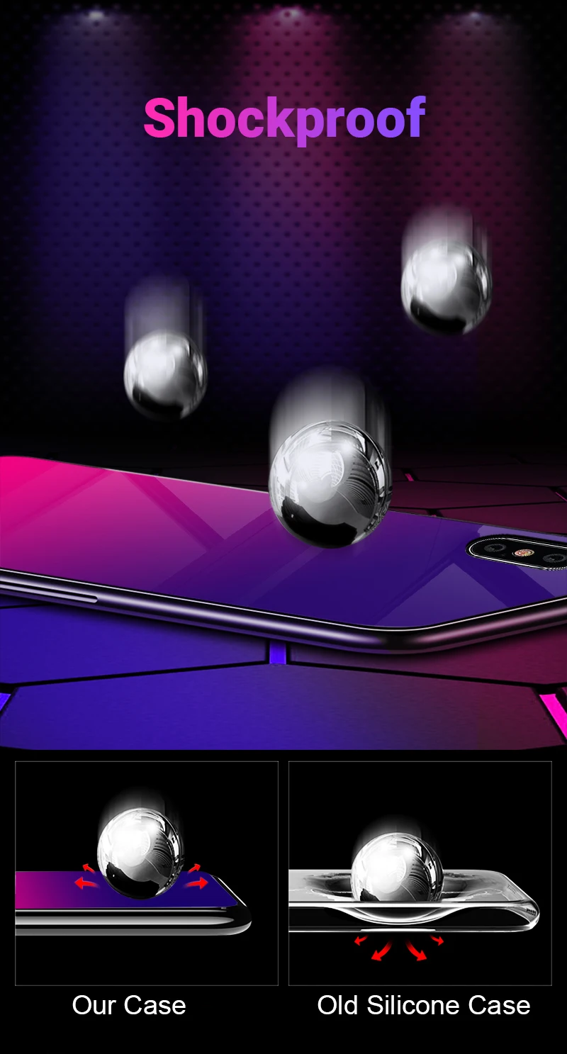 Hisomone Gradient Color Phone Case For iPhone 6 6S 7 8 Plus X Xs Max Xr Glass Silicone Back Case For iPhone 7 6 S Cover Conque