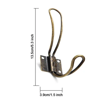 

Wall-mounted Antique Coat Hook - 10 Vintage Double-layer Hangers With Large Screws - Hard Antique Industrial Heavy Duty Hook