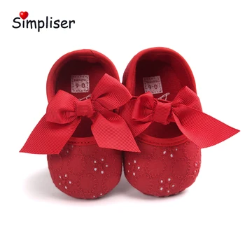 

Anti-slip Newborn Baby Party Dress Shoes Soft Sole First Walkers 0-18M Infant Toddler Shoes Red White Birthday Dress Shoes Girls