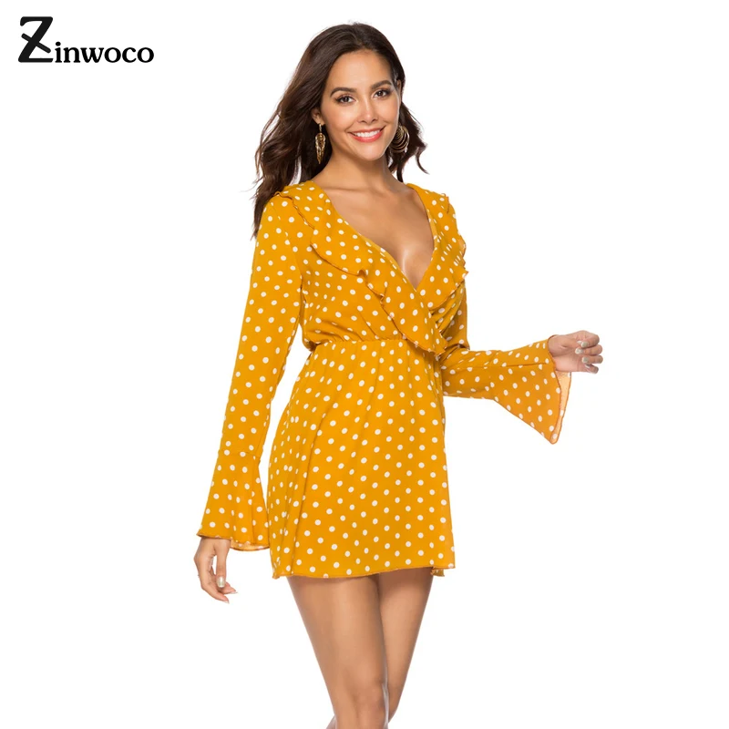 Zinwoco сексуальное женское платье с длинным рукавом Женская мода Drees Винтаж Хепберн