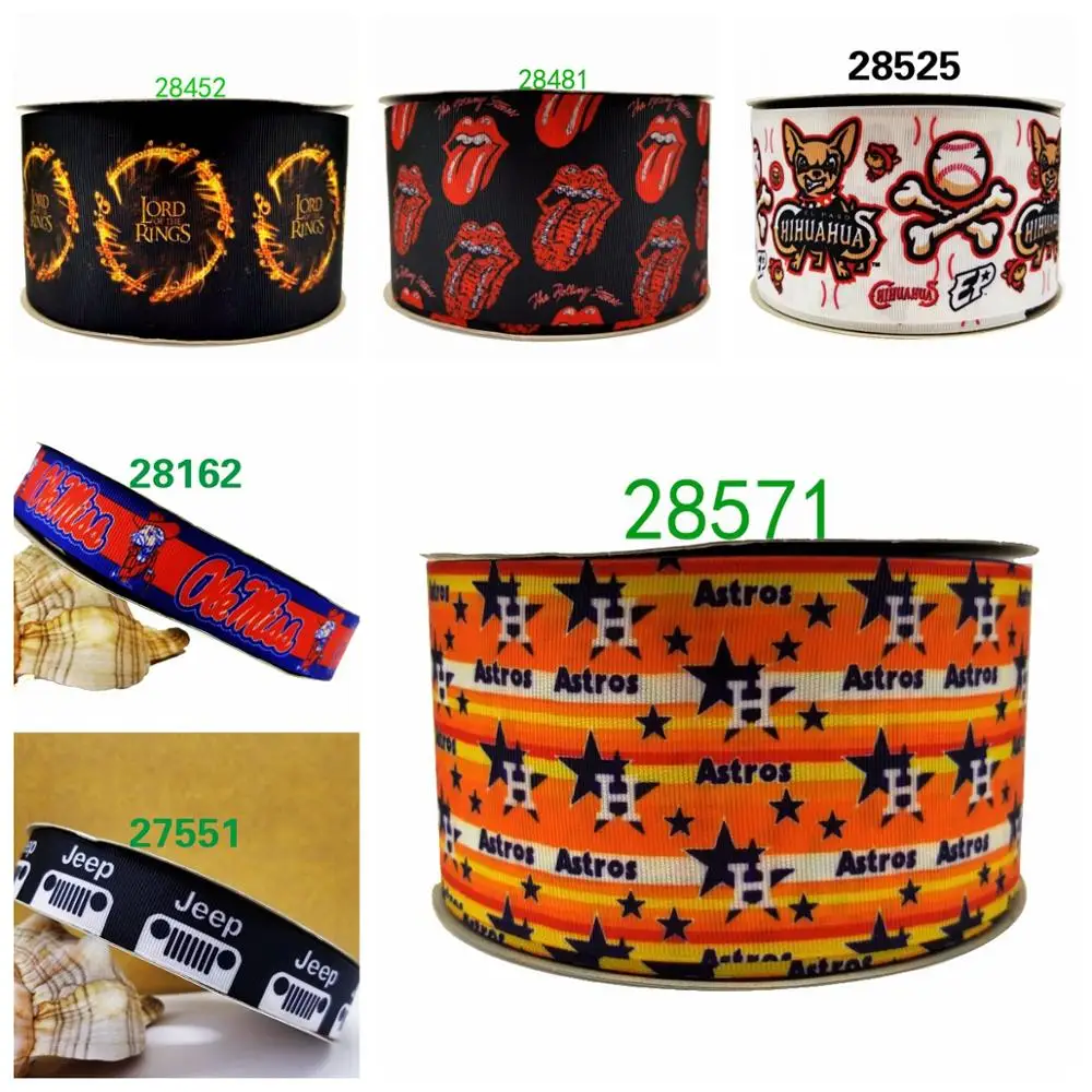 

Free shipping 50 yard per size sport ribbon printed grosgrain ribbon 28525